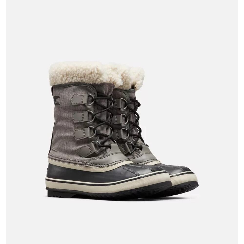 NEW Sorel Winter Carnival Boots Women's 5 Quarry Gray Black Insulated WP